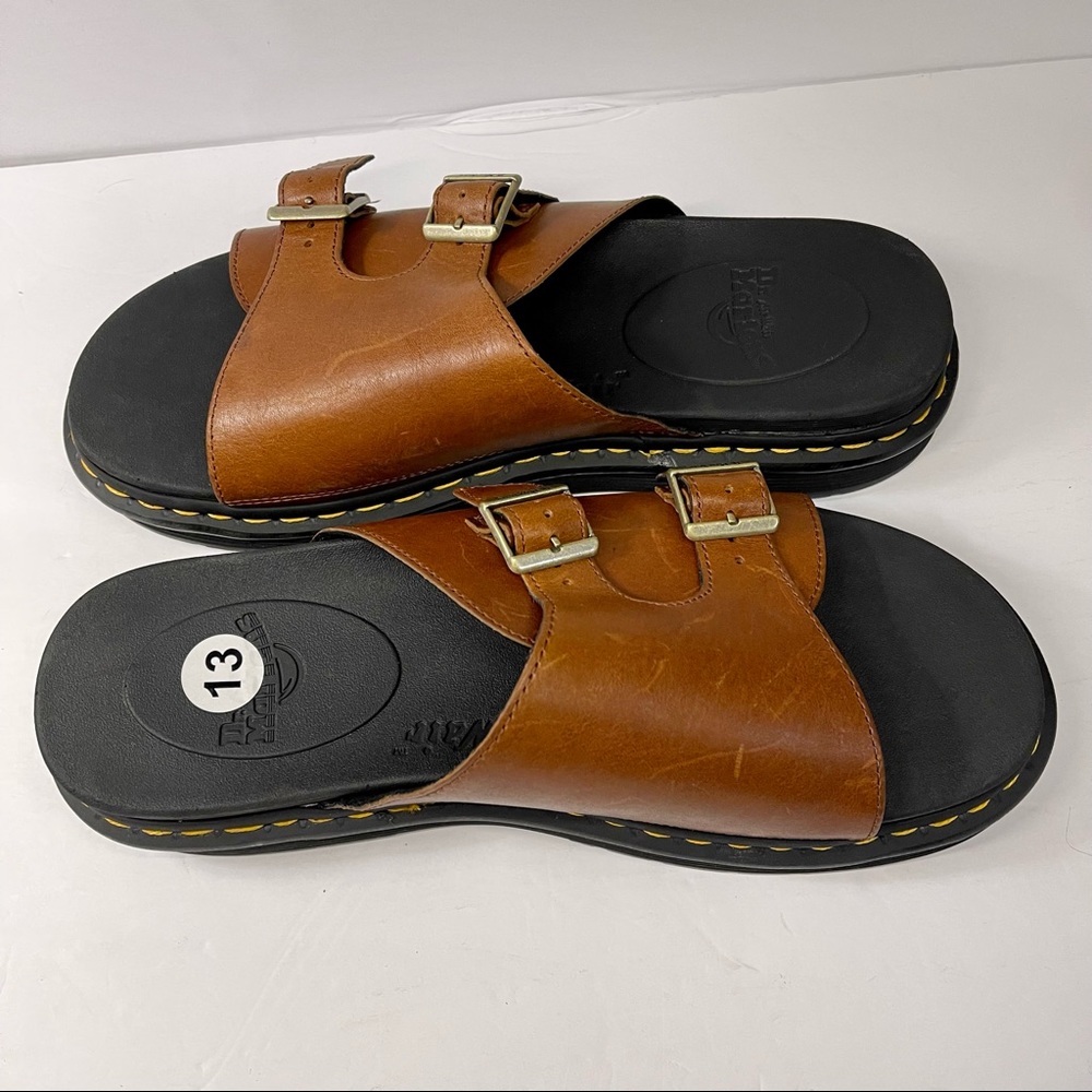 Dr. Doc Martens Dax Brown Leather Slide Sandals Men’s Size 13 New Without Box